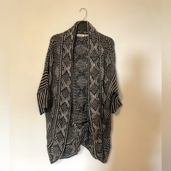 Blu Pepper Knit For You Black and Ivory Cardigan Sweater small - Picture 1 of 8